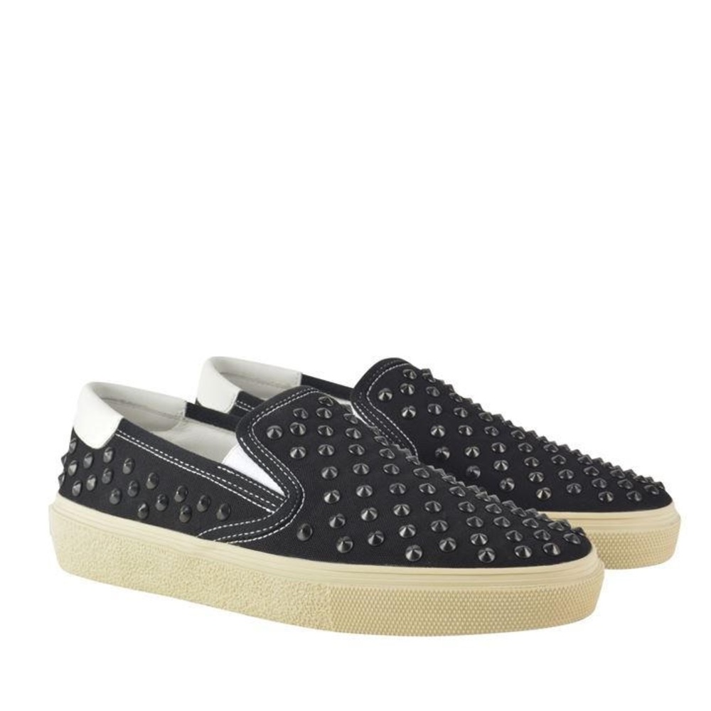 Auth Saint Laurent studded slip on sneakers sz 41